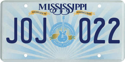 MS license plate JOJ022
