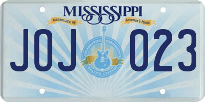 MS license plate JOJ023