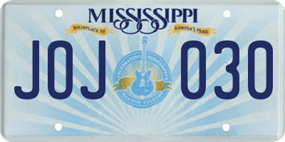 MS license plate JOJ030