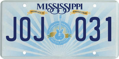MS license plate JOJ031