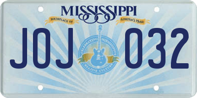 MS license plate JOJ032
