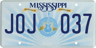 MS license plate JOJ037