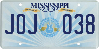 MS license plate JOJ038