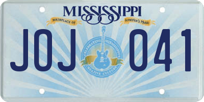 MS license plate JOJ041