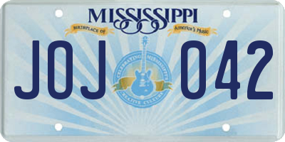 MS license plate JOJ042
