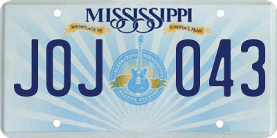 MS license plate JOJ043