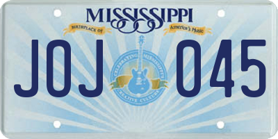 MS license plate JOJ045