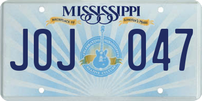MS license plate JOJ047