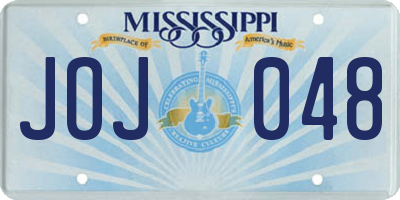 MS license plate JOJ048
