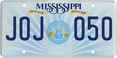 MS license plate JOJ050
