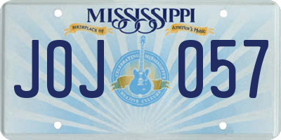 MS license plate JOJ057