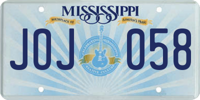 MS license plate JOJ058
