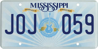 MS license plate JOJ059