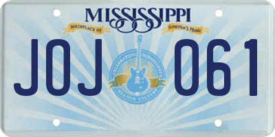 MS license plate JOJ061