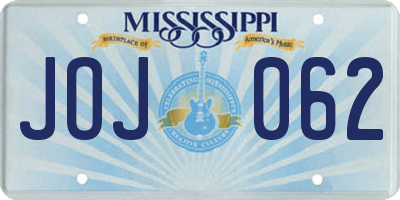 MS license plate JOJ062