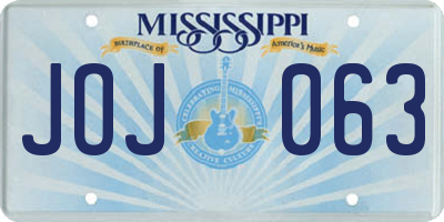 MS license plate JOJ063