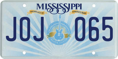 MS license plate JOJ065