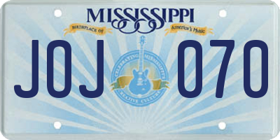 MS license plate JOJ070