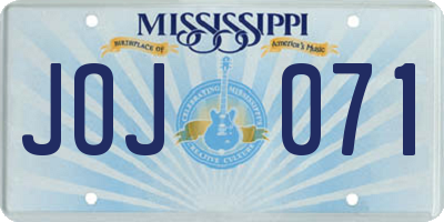 MS license plate JOJ071