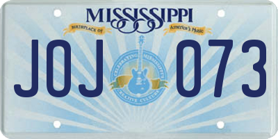MS license plate JOJ073