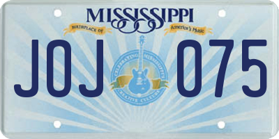 MS license plate JOJ075