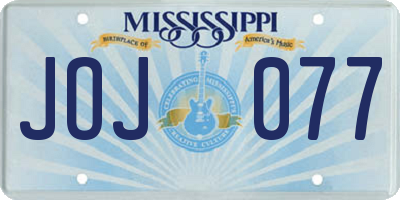 MS license plate JOJ077