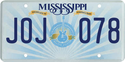 MS license plate JOJ078