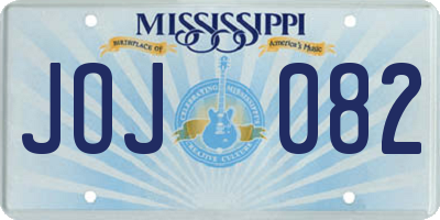 MS license plate JOJ082