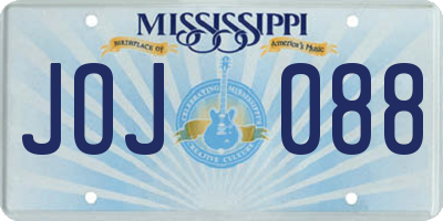 MS license plate JOJ088