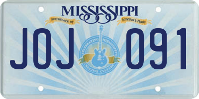 MS license plate JOJ091