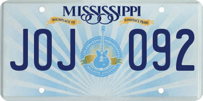 MS license plate JOJ092