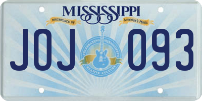 MS license plate JOJ093