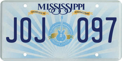 MS license plate JOJ097