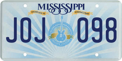 MS license plate JOJ098