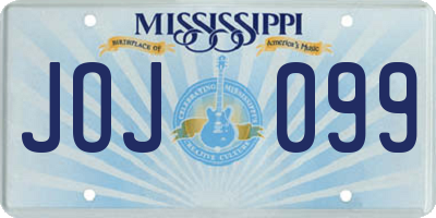 MS license plate JOJ099