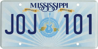 MS license plate JOJ101