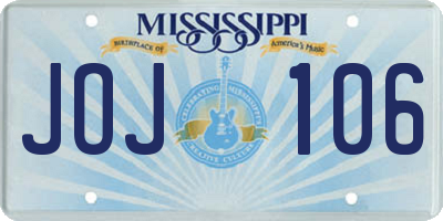 MS license plate JOJ106