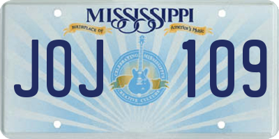 MS license plate JOJ109