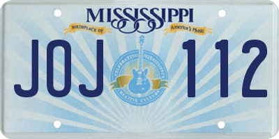 MS license plate JOJ112