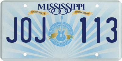 MS license plate JOJ113