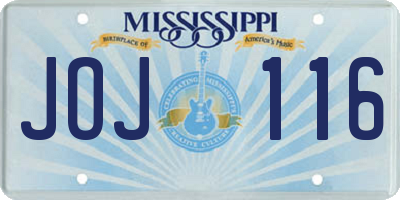 MS license plate JOJ116