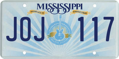 MS license plate JOJ117