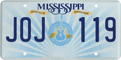 MS license plate JOJ119