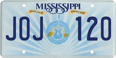 MS license plate JOJ120