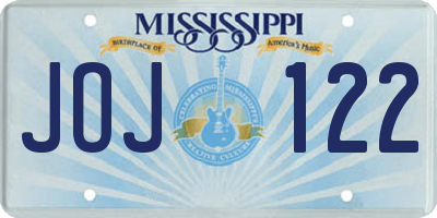 MS license plate JOJ122