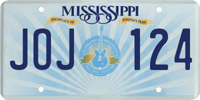 MS license plate JOJ124