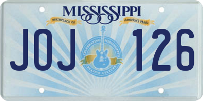 MS license plate JOJ126