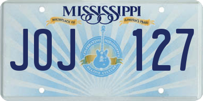 MS license plate JOJ127