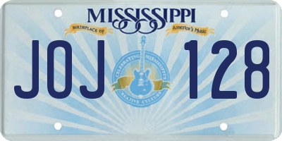 MS license plate JOJ128