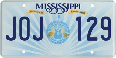 MS license plate JOJ129